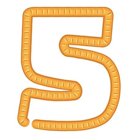 Number five bread icon. Cartoon illustration of number five bread vector icon for webのイラスト素材