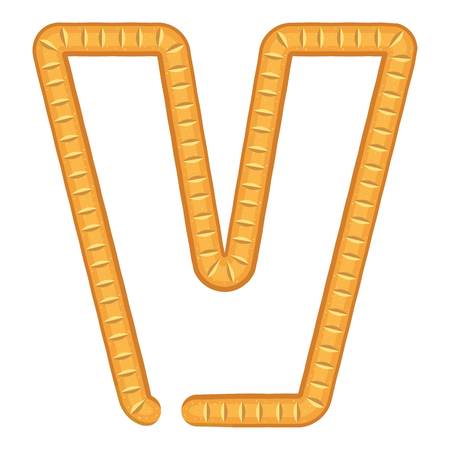 Letter v bread icon. Cartoon illustration of letter v bread vector icon for webのイラスト素材