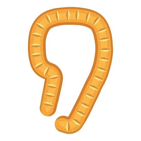 Sign comma bread icon. Cartoon illustration of sign comma bread vector icon for webのイラスト素材