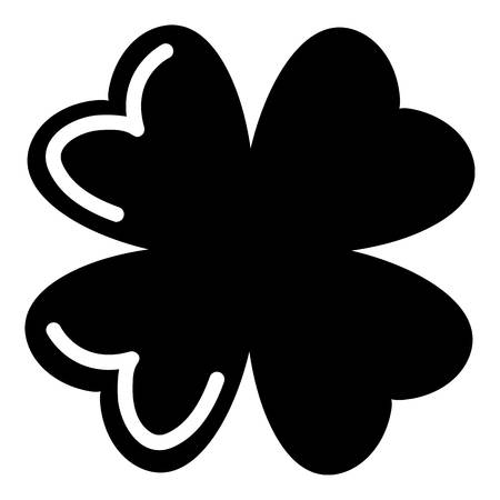 Quatrefoil leaf icon, simple black styleのイラスト素材