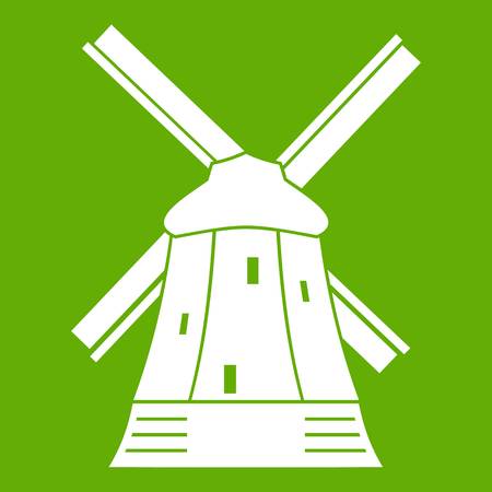 Mill icon green on a plain background.のイラスト素材
