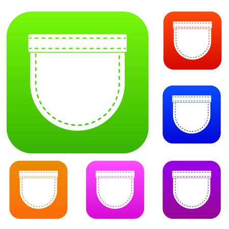 Shirt pocket set color collectionのイラスト素材
