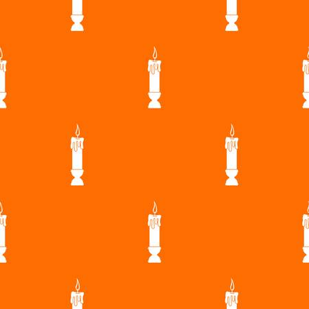 Candle pattern repeat seamless in orange color for any design. Vector geometric illustrationのイラスト素材