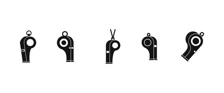 Whistle icon set, simple styleのイラスト素材