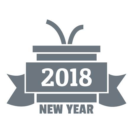 Retro christmas gift logo. Simple illustration of retro christmas gift vector logo for webのイラスト素材