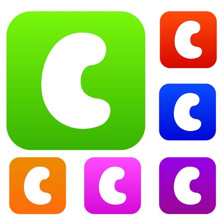 Cashew set icon color in flat style isolated on white. Collection sings vector illustrationのイラスト素材