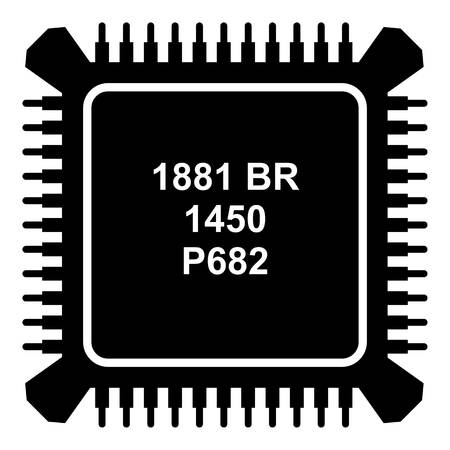 Processor microchip icon. Simple illustration of processor microchip vector icon for web