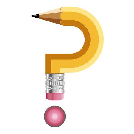 Sign question mark pencil icon. Cartoon illustration of sign question mark pencil vector icon for webのイラスト素材