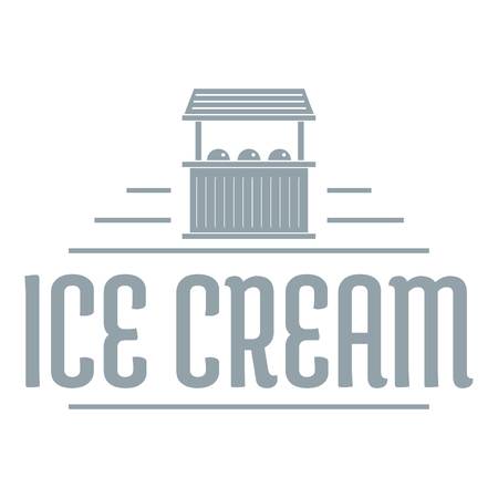 Ice cream stall logo, simple gray styleのイラスト素材