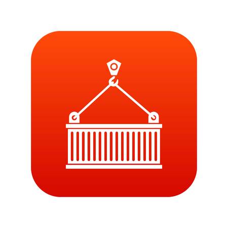 Crane with load icon digital redのイラスト素材