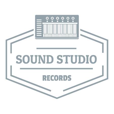 Sound studio logo, simple gray styleのイラスト素材
