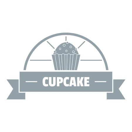 Cupcake  simple gray styleのイラスト素材