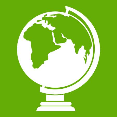 Closed book icon white isolated on green background. Vector illustrationのイラスト素材