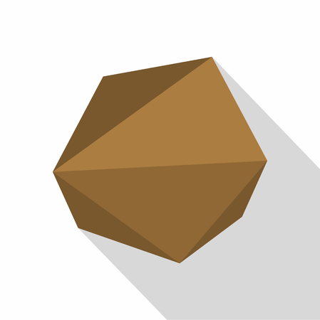 Origami stone icon. Flat illustration of origami stone vector icon for webのイラスト素材