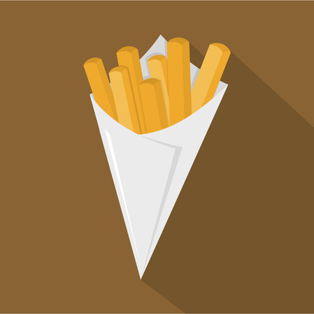 French fries icon. Flat illustration of french fries vector icon for webのイラスト素材