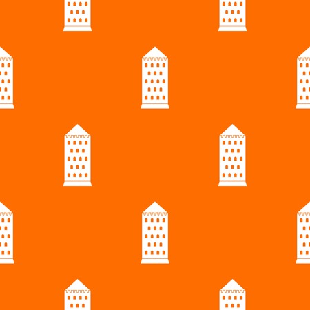 Ancient building pattern repeat seamless in orange color for any design. Vector geometric illustrationのイラスト素材
