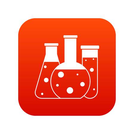 Laboratory flasks icon digital redのイラスト素材