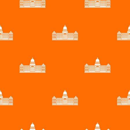Palace of Congress in Buenos Aires, Argentina pattern repeat seamless in orange color for any design. Vector geometric illustrationのイラスト素材