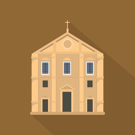 Church icon. Flat illustration of church vector icon for webのイラスト素材