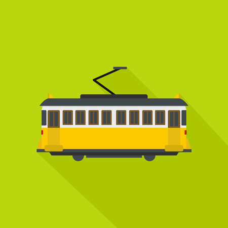 Tram icon. Flat illustration of tram vector icon for webのイラスト素材