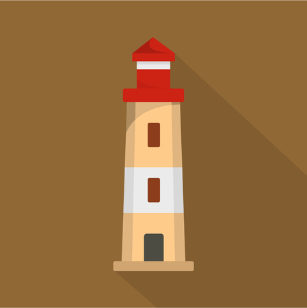 Lighthouse icon. Flat illustration of lighthouse vector icon for webのイラスト素材