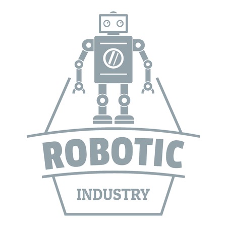Robot future logo. Simple illustration of robot future vector logo for webのイラスト素材