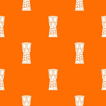 Tamtam pattern repeat seamless in orange color for any design. Vector geometric illustrationのイラスト素材