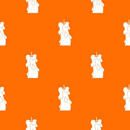 Candle pattern repeat seamless in orange color for any design. Vector geometric illustrationのイラスト素材