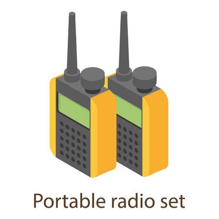 Portable radio icon, isometric styleのイラスト素材