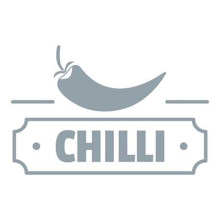 Chilli spice logo, simple gray styleのイラスト素材