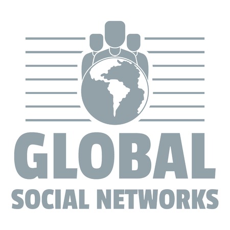 Global social networks logo. Simple illustration of global social networks vector logo for webのイラスト素材