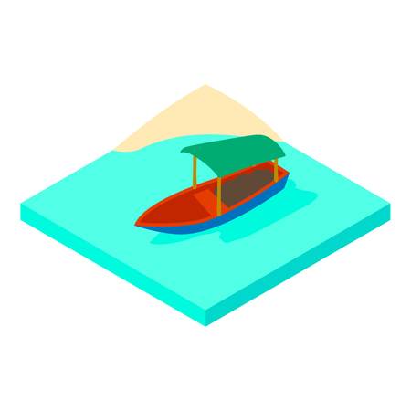 Boat on water icon. Isometric illustration of boat on water vector icon for webのイラスト素材
