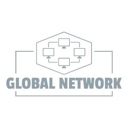 Global network logo. Simple illustration of global network vector logo for webのイラスト素材