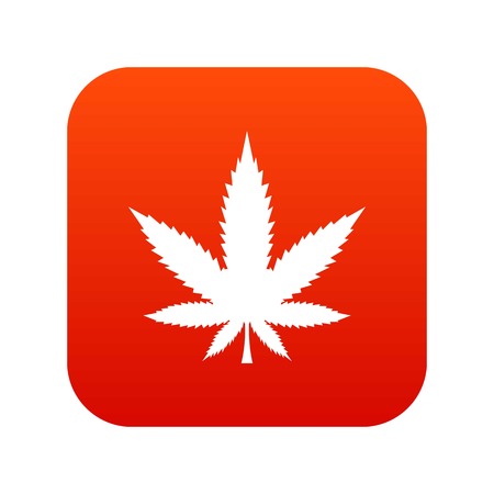 Cannabis leaf icon digital redのイラスト素材