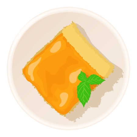 Lemon cake icon, cartoon styleのイラスト素材