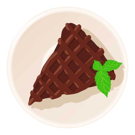 Chocolate cake icon, cartoon styleのイラスト素材