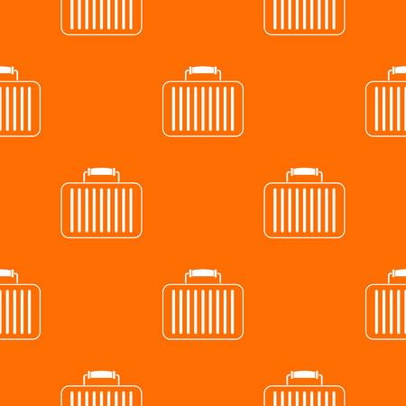 Briefcase pattern repeat seamless in orange color for any design. Vector geometric illustrationのイラスト素材