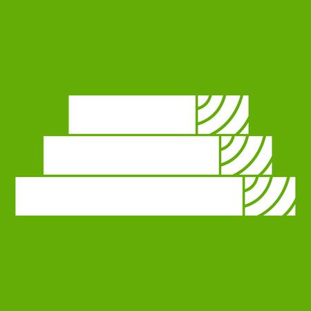 Wooden planks icon white isolated on green background. Vector illustrationのイラスト素材