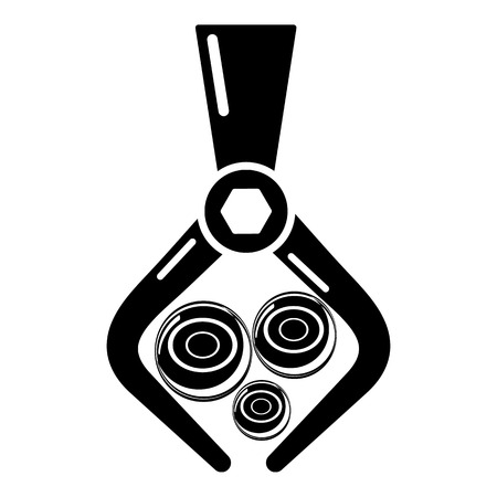 Crane with log icon. Simple illustration of crane with log vector icon for webのイラスト素材