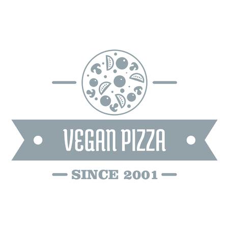 Pizza vegan logo. Simple illustration of pizza vegan vector logo for webのイラスト素材