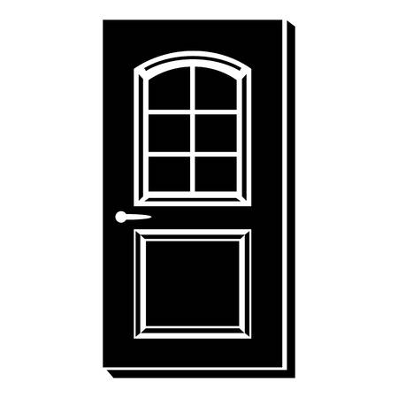 Door with lock icon. Simple illustration of door with lock vector icon for webのイラスト素材