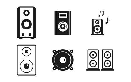 Speaker icon set, simple styleのイラスト素材