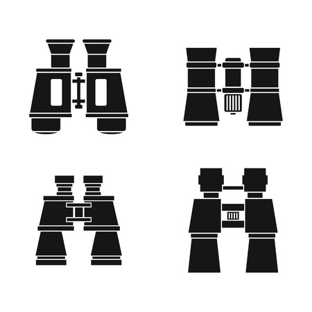 Binoculars icon set, simple styleのイラスト素材