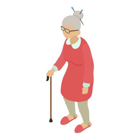 Grandmother icon, isometric 3d styleのイラスト素材