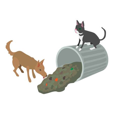 Stray animal icon, isometric 3d styleのイラスト素材