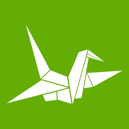 Bird origami icon greenのイラスト素材