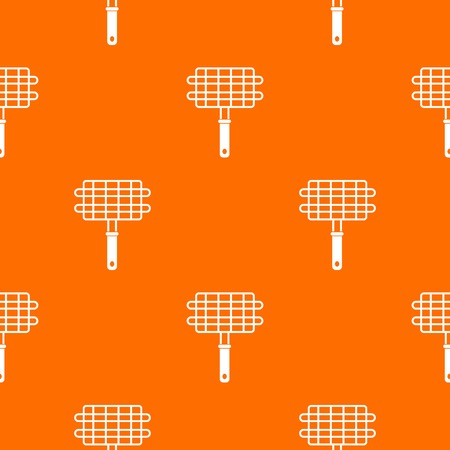 Stainless barbecue grill camping basket pattern repeat seamless in orange color for any design. Vector geometric illustrationのイラスト素材