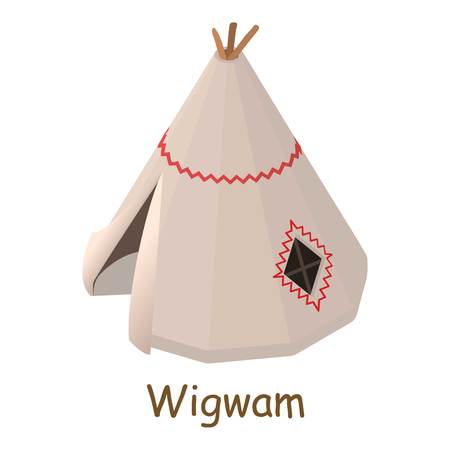 Wigwam icon. Isometric illustration of wigwam vector icon for webのイラスト素材