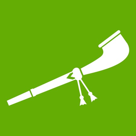 Retro smoking pipe icon white isolated on green background. Vector illustrationのイラスト素材