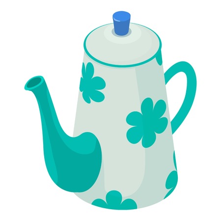 Kettle decorative icon. Isometric illustration of kettle decorative vector icon for webのイラスト素材